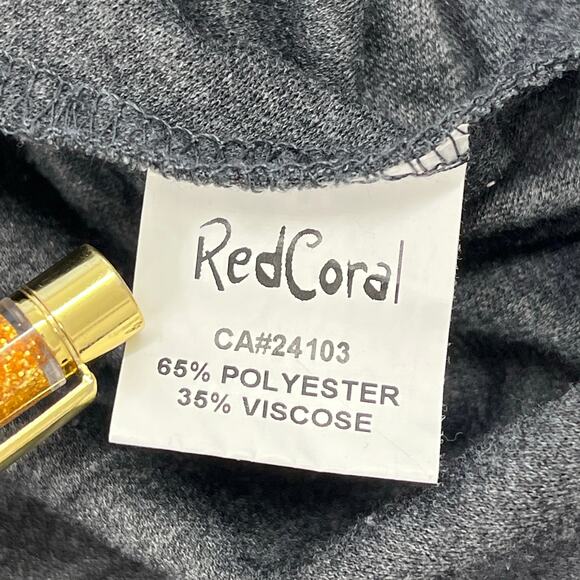 Red Coral Contrast Water Scene Print Half Sleeve Oversized Flowy Blouse Shirt - Picture 4 of 9